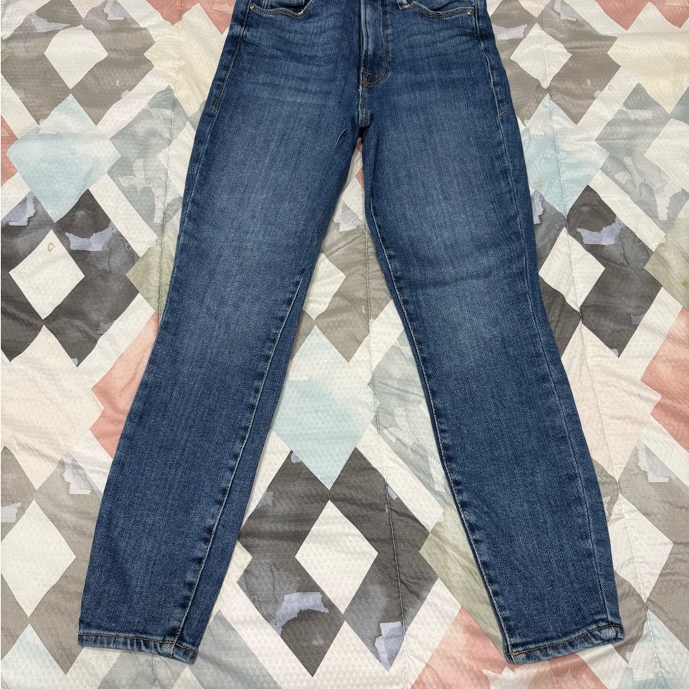 Good American Blue Straight Leg Jeans
